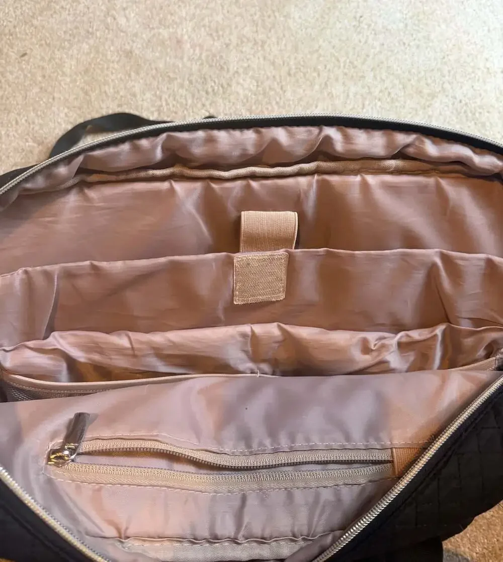 BAGSMART Quilted Laptop Briefcase Bag Black Work Messenger Shoulder Bag